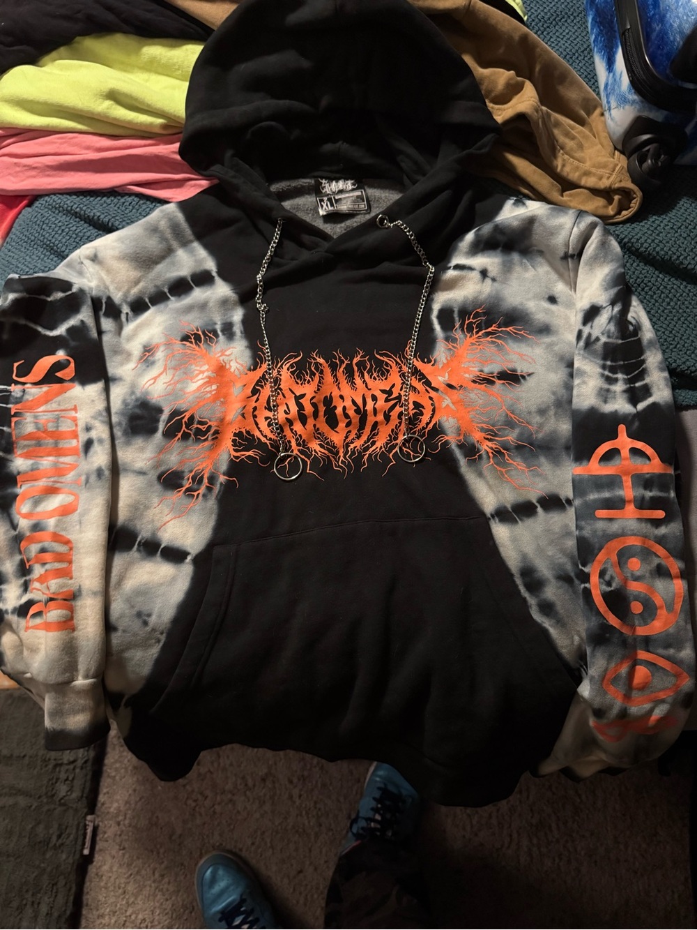Bad Omens Shibori Limited Drop Chain Hoodie Hooded Sweatshirt
